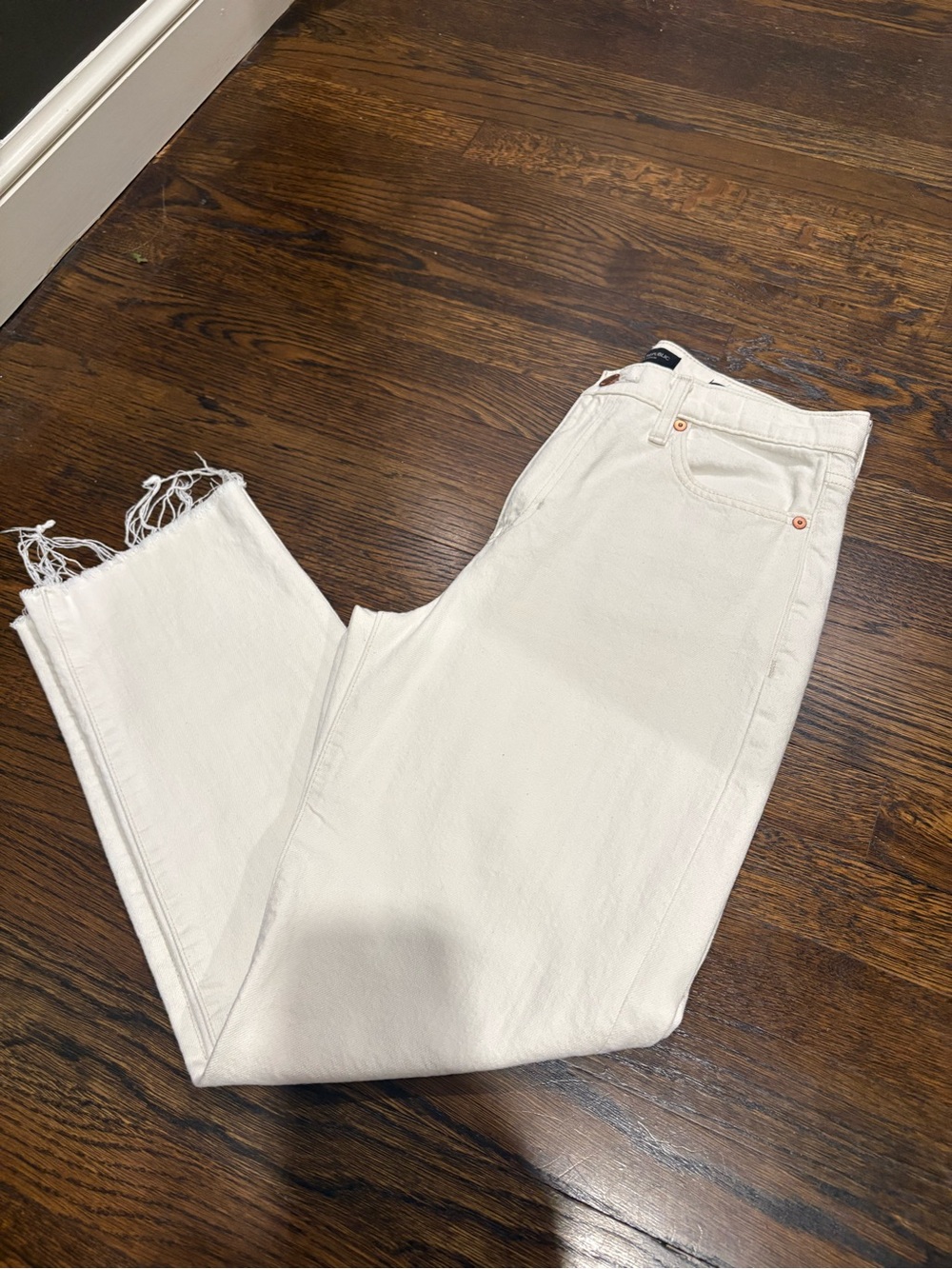 Banana Republic Cream High-Rise Straight Premium Denim